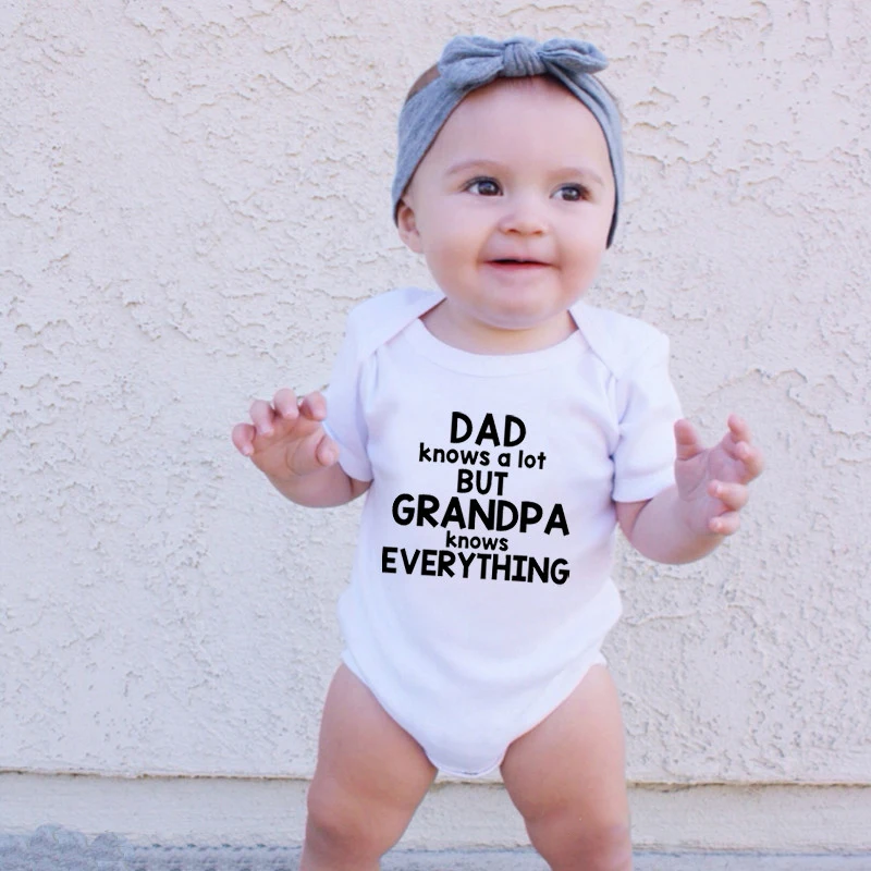 DADS KNOW A LOT GRANDPAS KNOW EVERYTHING s Toddler Infant Baby Clothes Casual Summer Short Sleeve